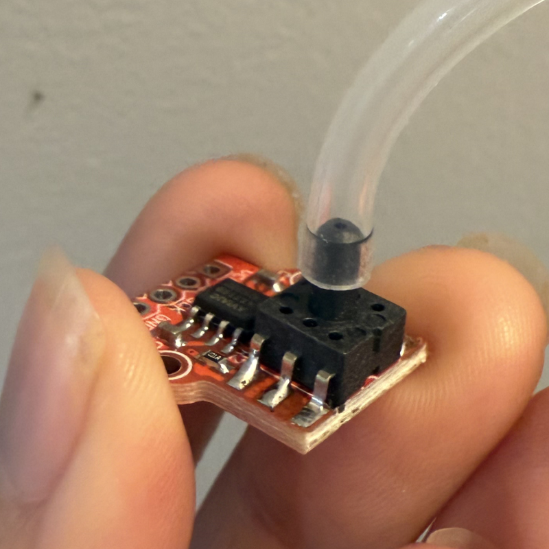 Connecting the sensor to the air pipe.